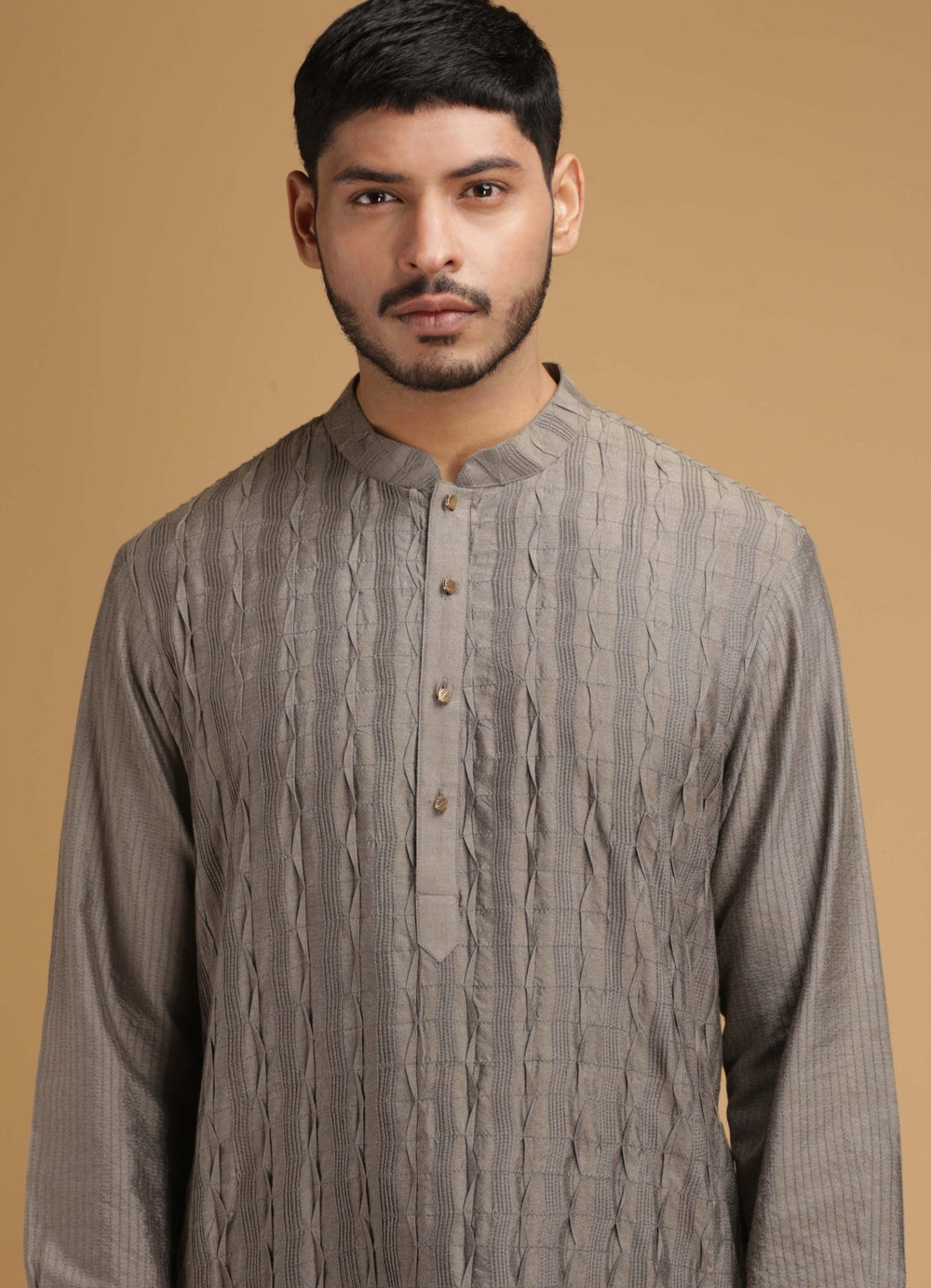 Grey Silk Kurta Set Chatenya Mittal - Fabilicious Fashion