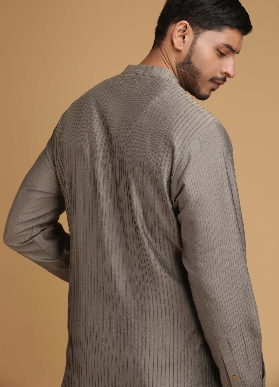Grey Silk Kurta Set Chatenya Mittal - Fabilicious Fashion