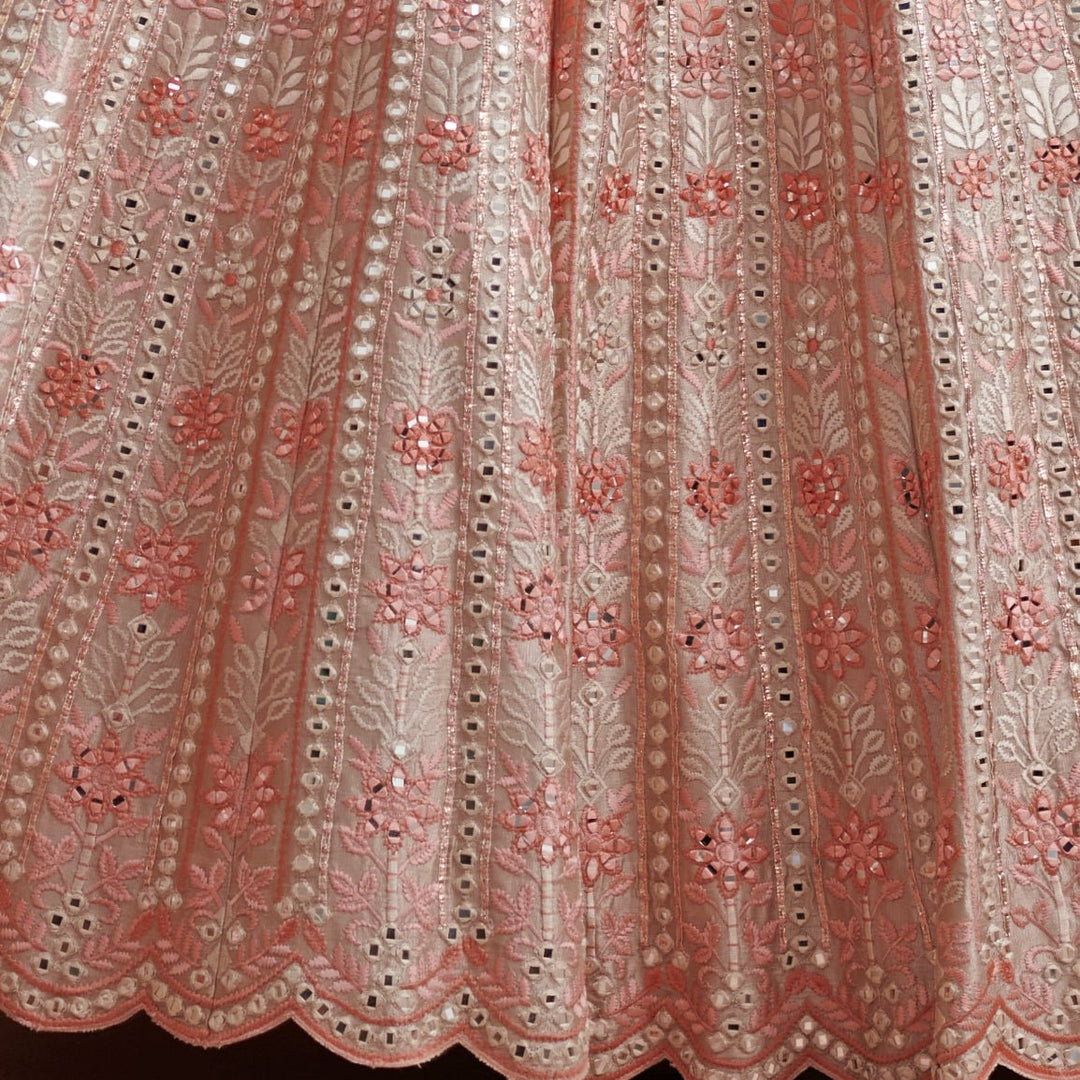 Gul Beige and Peach Gold Embroidered Lehenga Set Suhino - Fabilicious Fashion