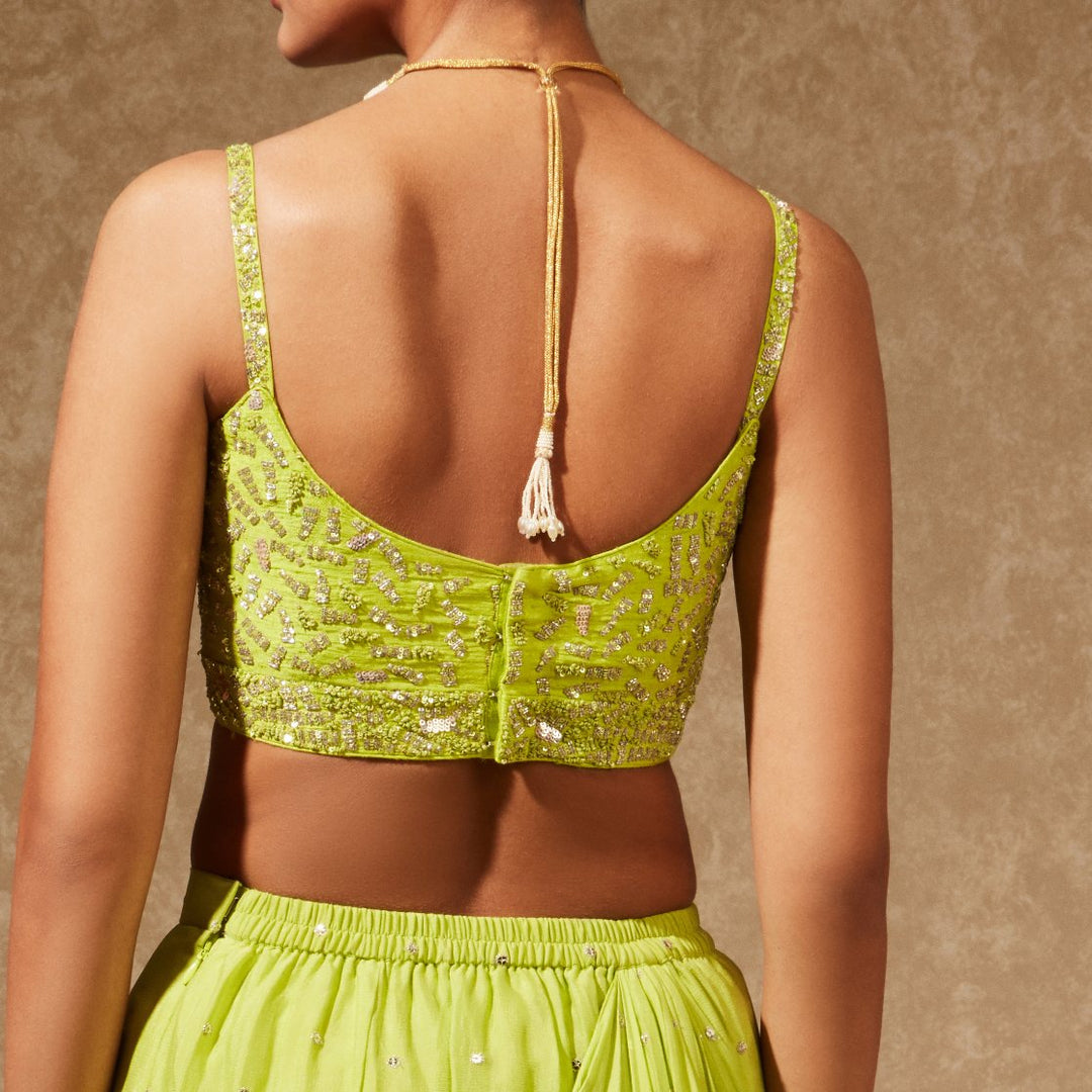 Gul Drape Lehenga And Jacket Chamee n Palak - Fabilicious Fashion