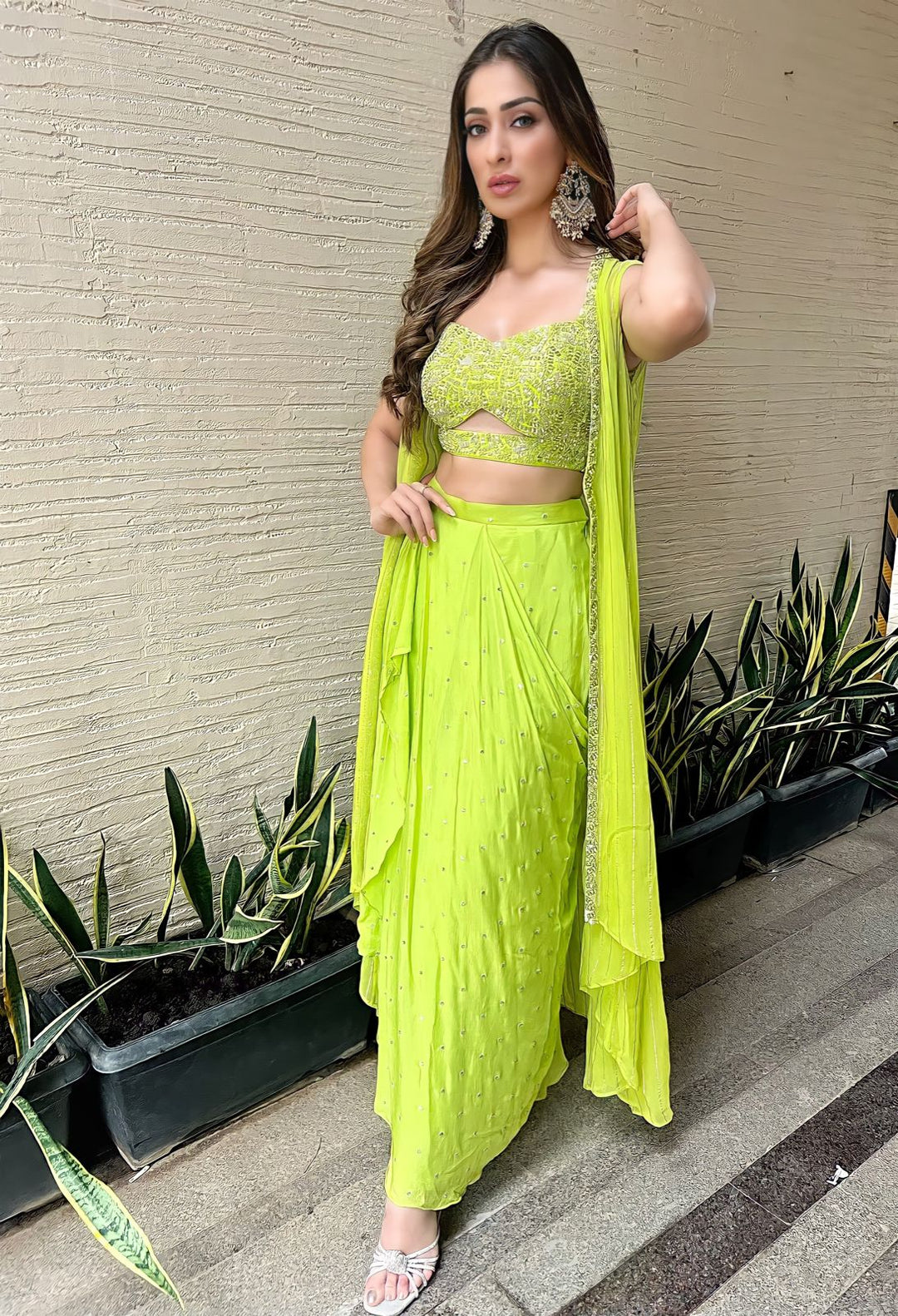 Gul Drape Lehenga And Jacket Chamee n Palak - Fabilicious Fashion