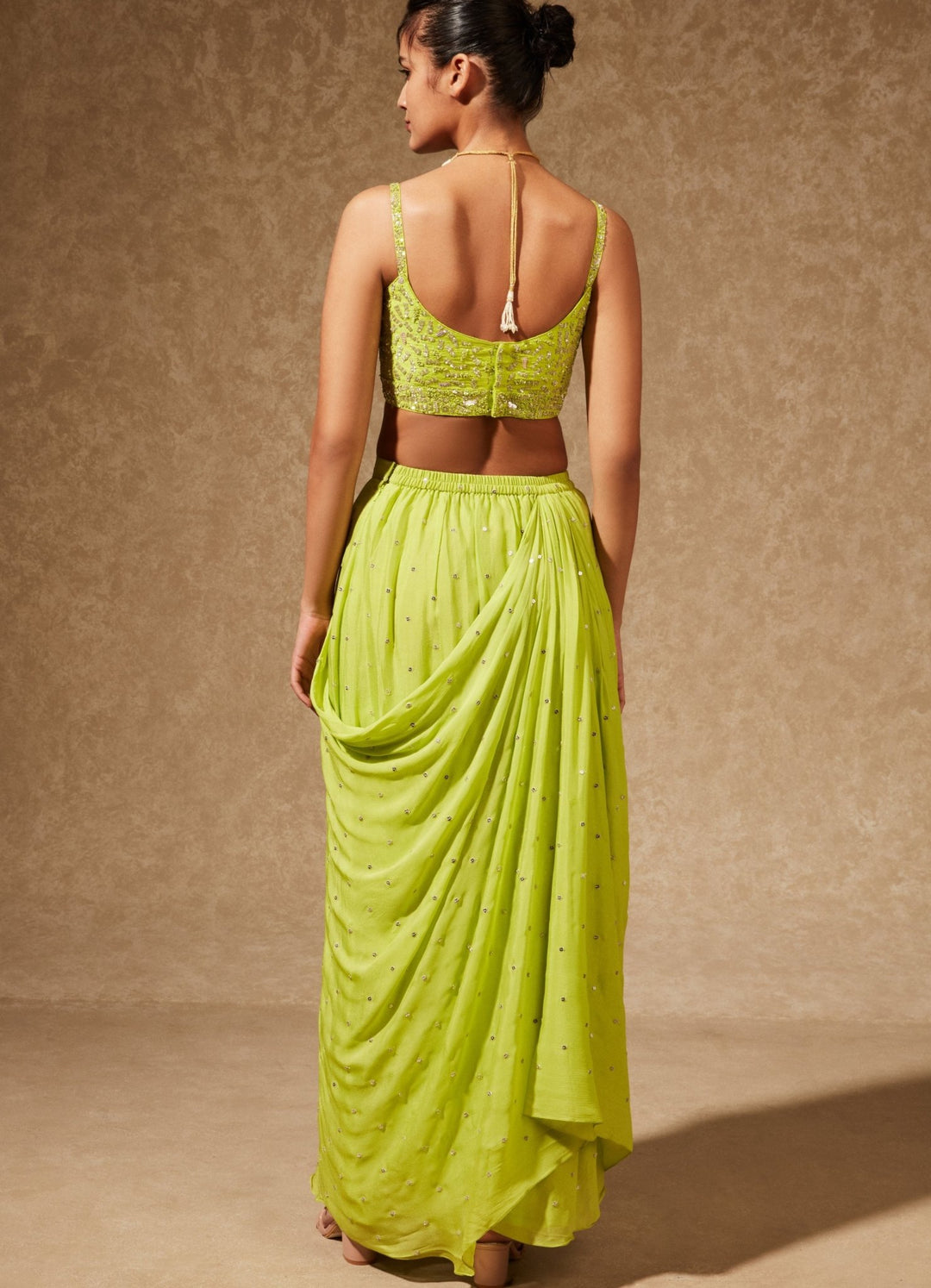 Gul Drape Lehenga And Jacket Chamee n Palak - Fabilicious Fashion