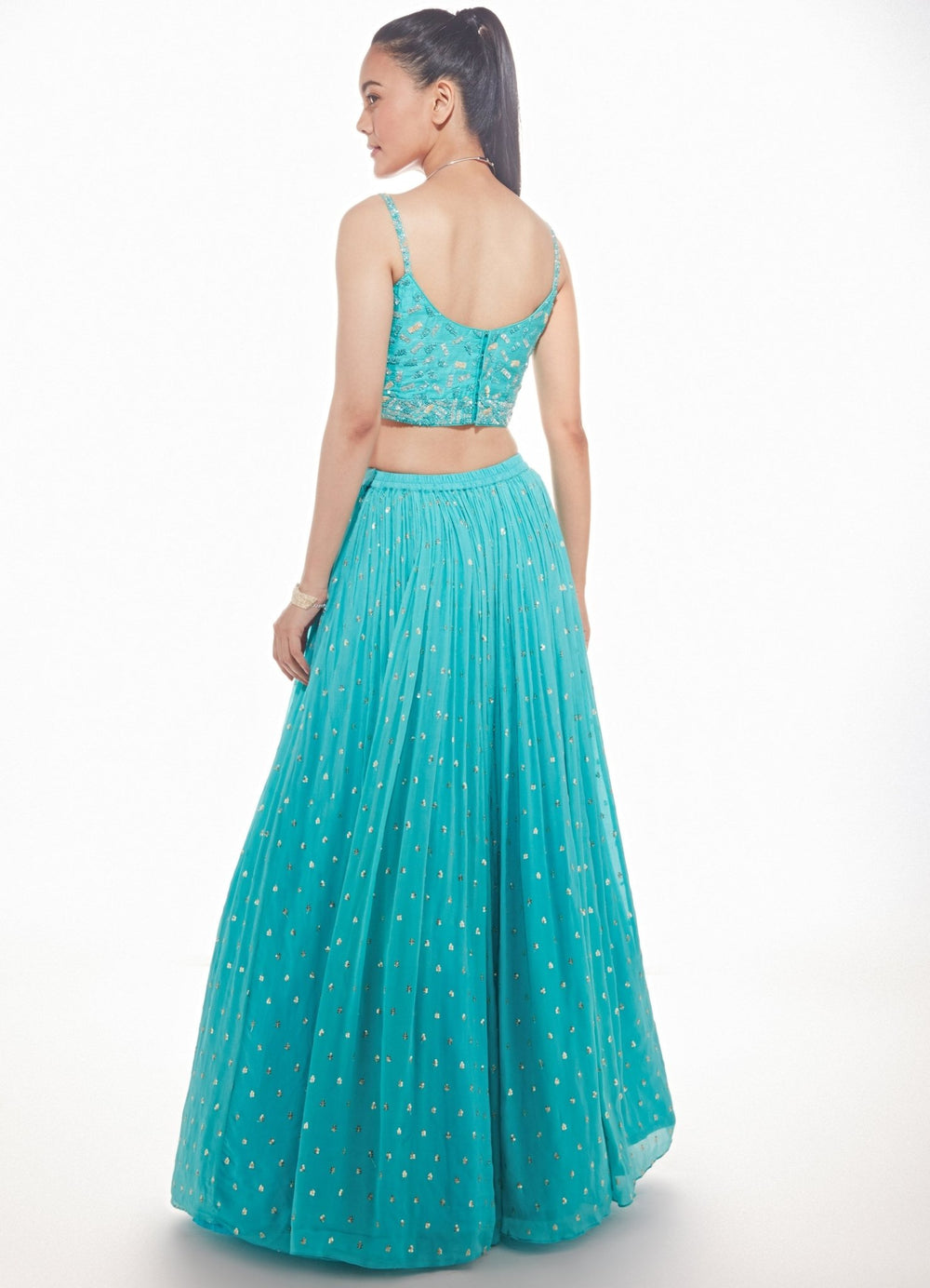 Gul Tiffany Blue Lehenga Set Chamee n Palak - Fabilicious Fashion