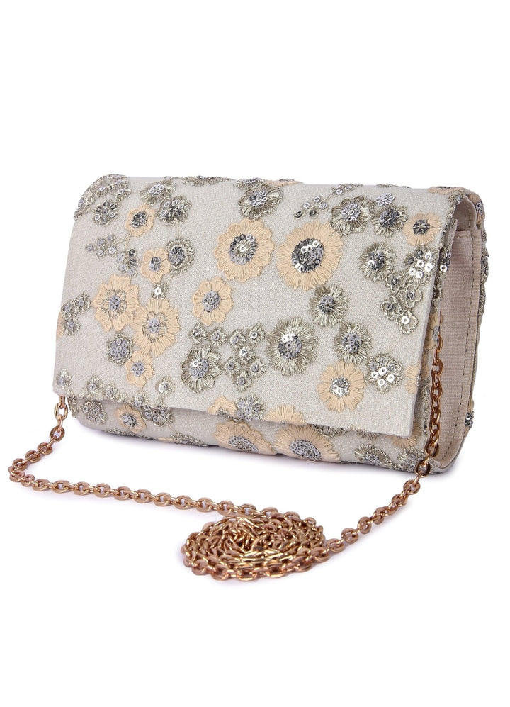 Gulaa Beige Clutch The Purple Sack - Fabilicious Fashion