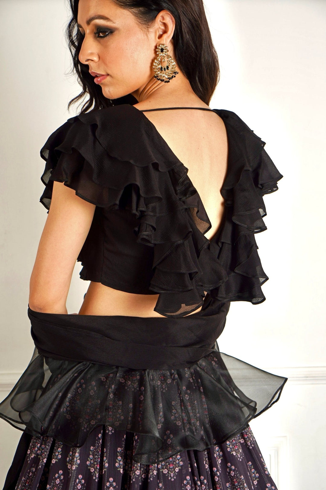 Imaara Ruffle Printed Lehenga Set Rashika Sharma - Fabilicious Fashion