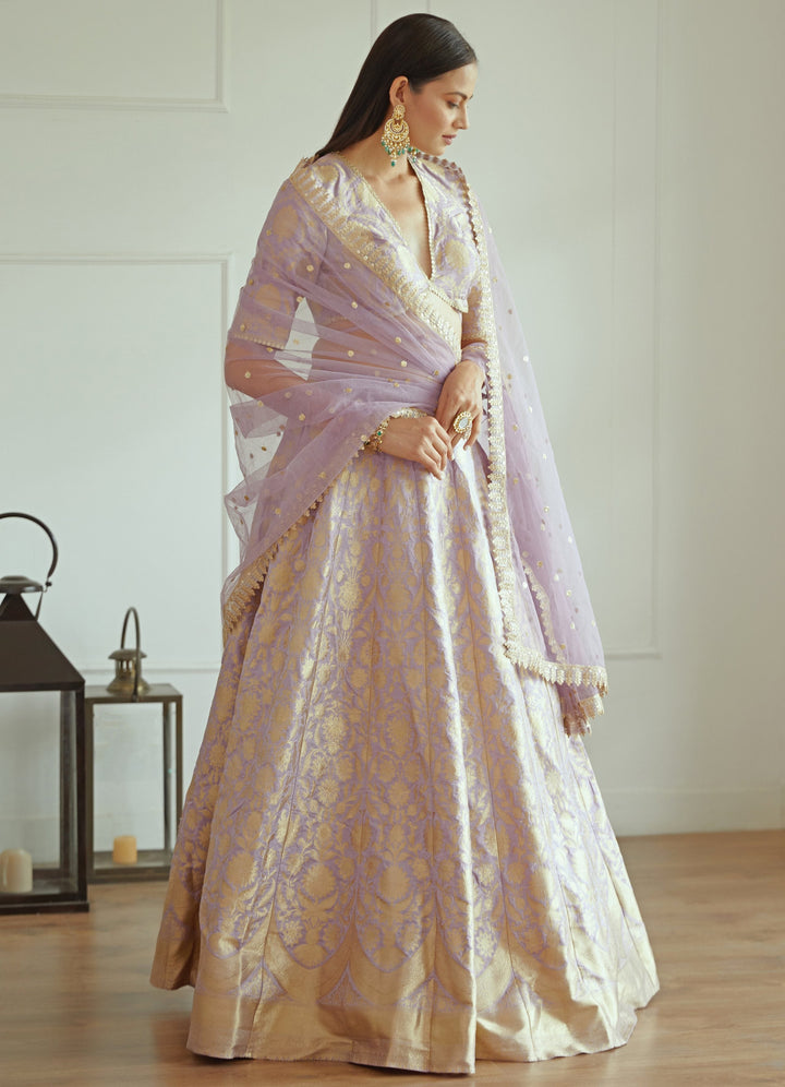 Inayat Lavender Benarsi Lehenga Set Studio Iris - Fabilicious Fashion