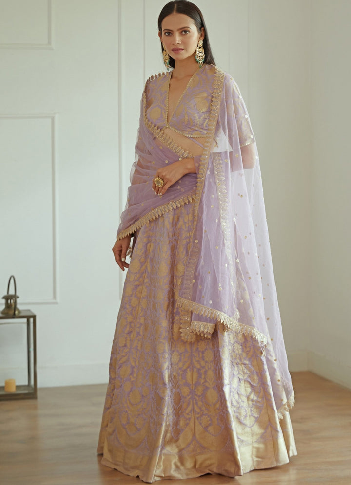 Inayat Lavender Benarsi Lehenga Set Studio Iris - Fabilicious Fashion