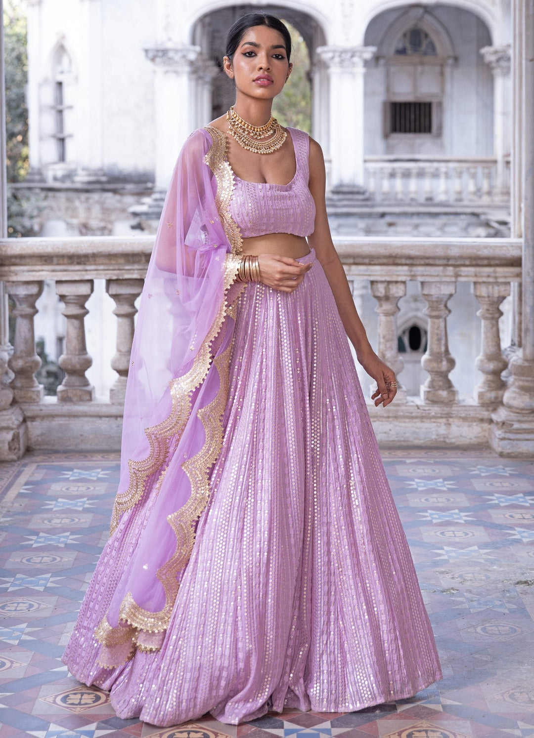 Ira Lilac Lehenga Set Renee - Fabilicious Fashion