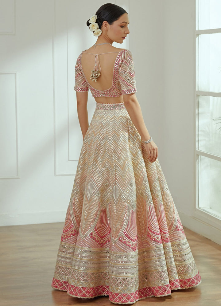 Ira Pink Organza Lehenga Set Studio Iris - Fabilicious Fashion
