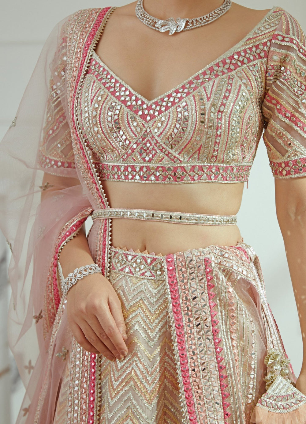 Ira Pink Organza Lehenga Set Studio Iris - Fabilicious Fashion