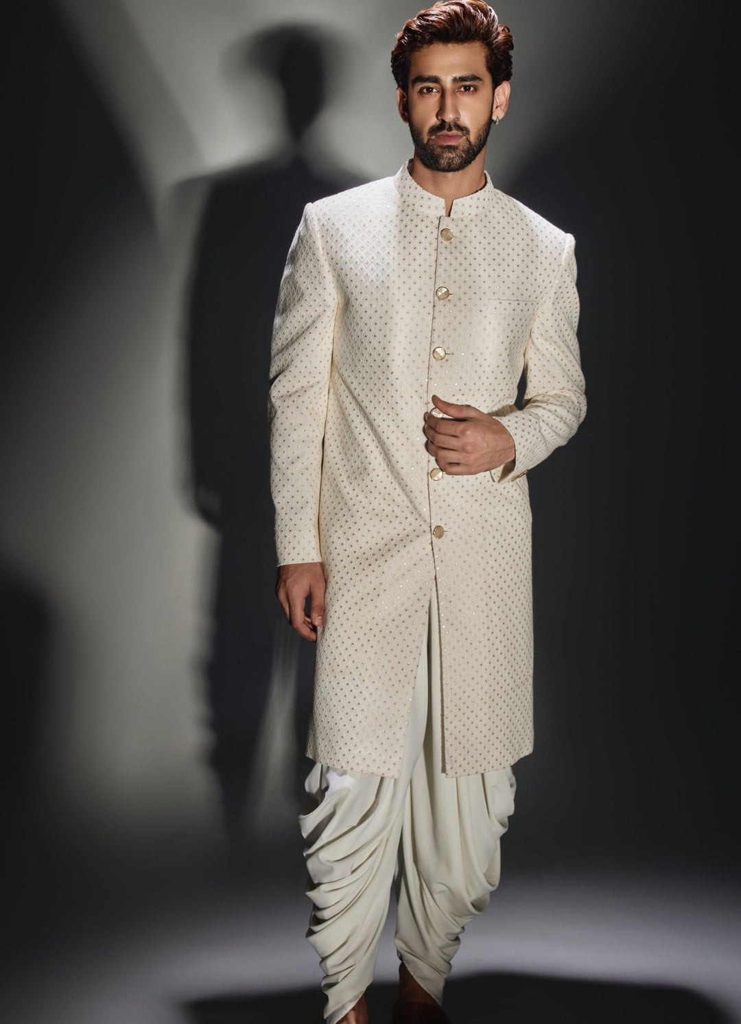 Ivory Achkan Pant Set Chatenya Mittal - Fabilicious Fashion