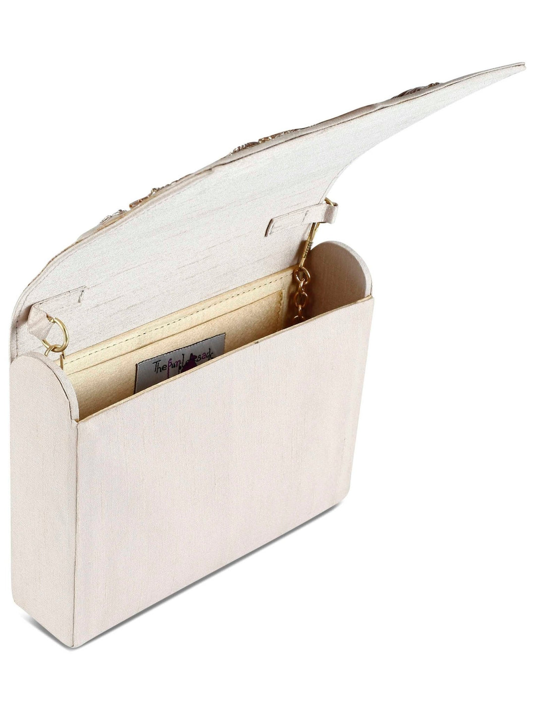 Ivory and Peach Clutch The Purple Sack - Fabilicious Fashion
