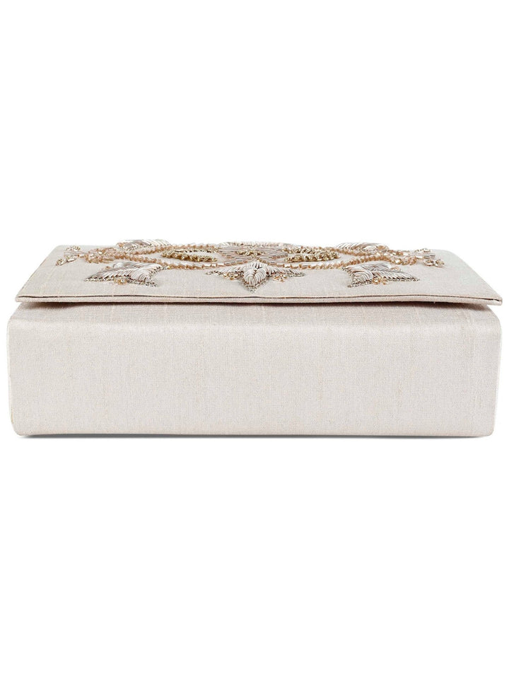 Ivory and Peach Clutch The Purple Sack - Fabilicious Fashion