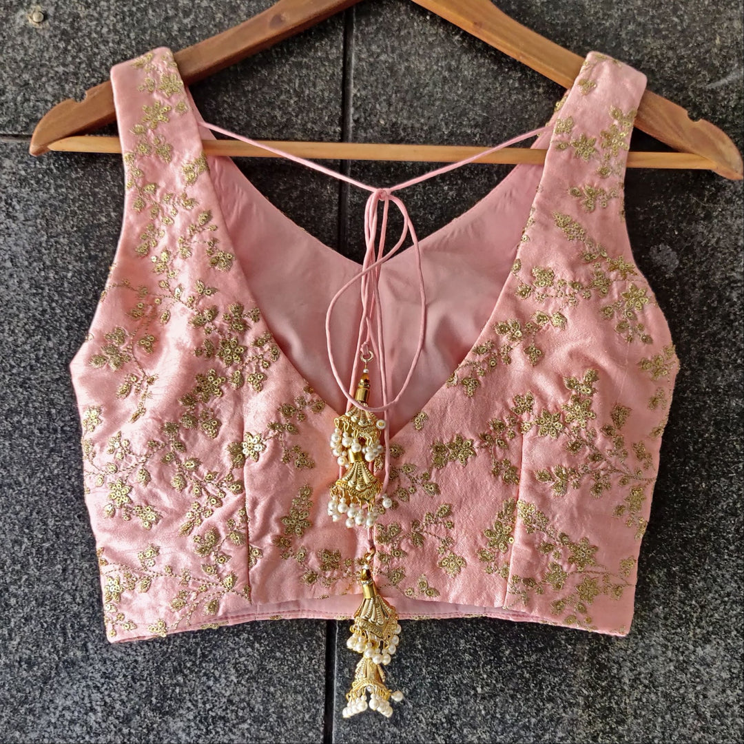 Ivory and Powder Pink Ruffle Lehenga Set Priti Sahni - Fabilicious Fashion