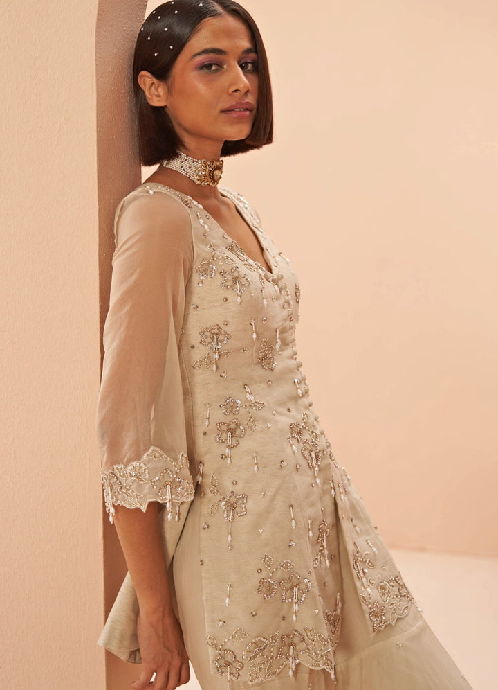 Ivory chandelier sharara set Parul Gandhi - Fabilicious Fashion