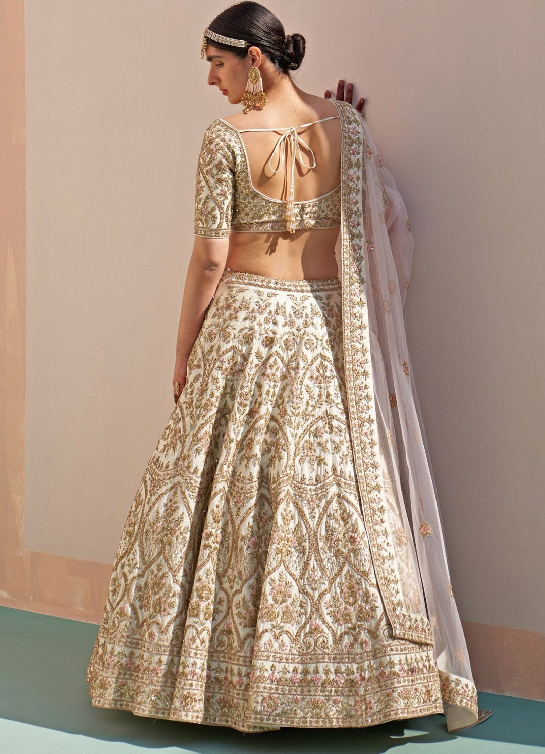 Ivory Double Dupatta Lehenga Set Angad Singh - Fabilicious Fashion