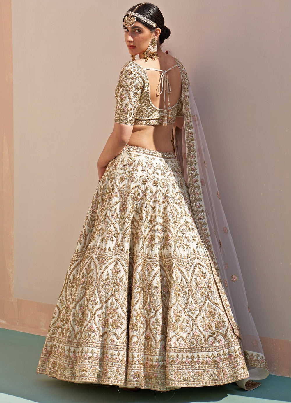 Ivory Double Dupatta Lehenga Set Angad Singh - Fabilicious Fashion