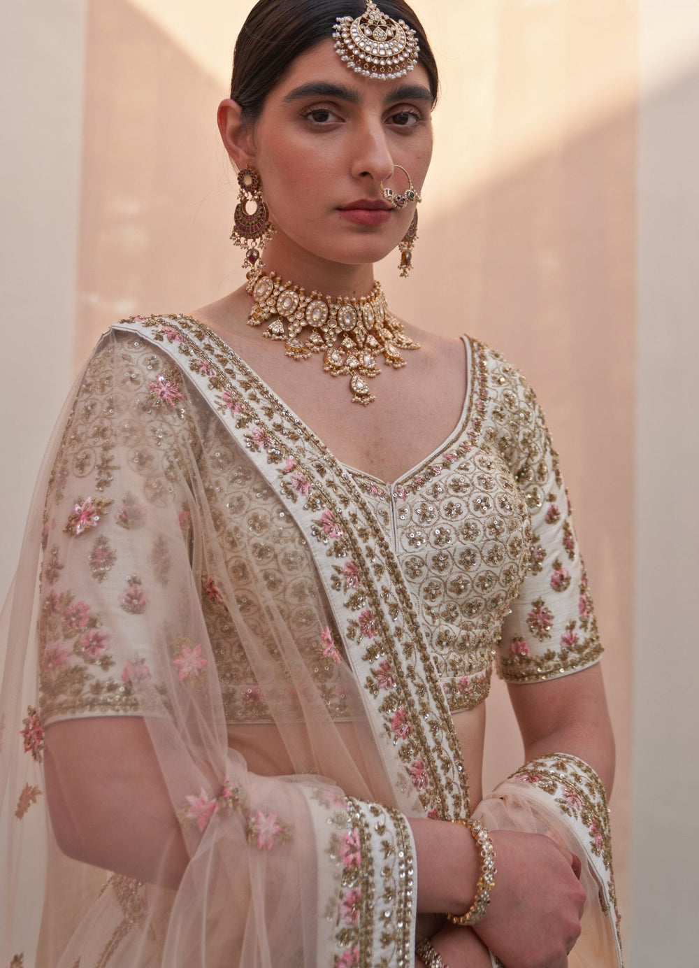 Ivory Double Dupatta Lehenga Set Angad Singh - Fabilicious Fashion