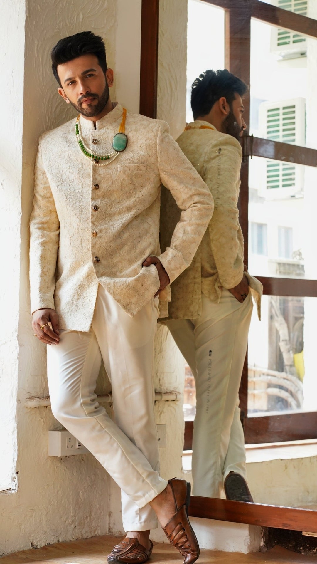 Ivory Embellished Silk Jodhpur Set Priti Sahni - Men - Fabilicious Fashion