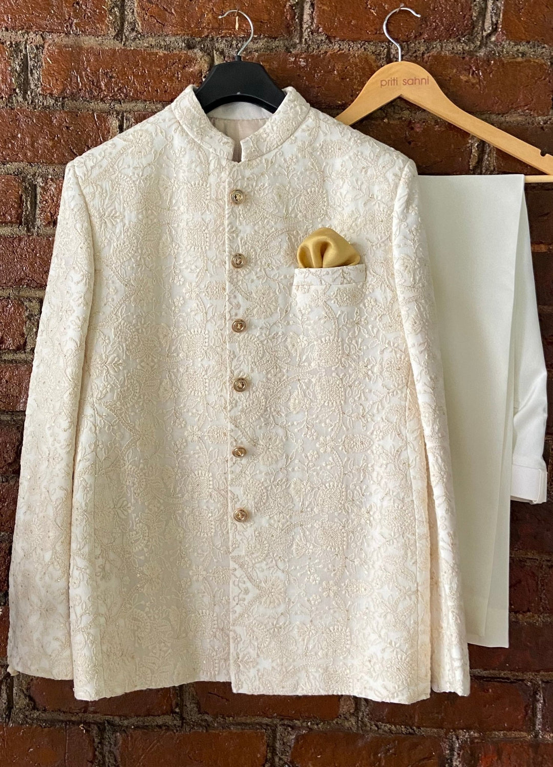 Ivory Embellished Silk Jodhpur Set Priti Sahni - Men - Fabilicious Fashion