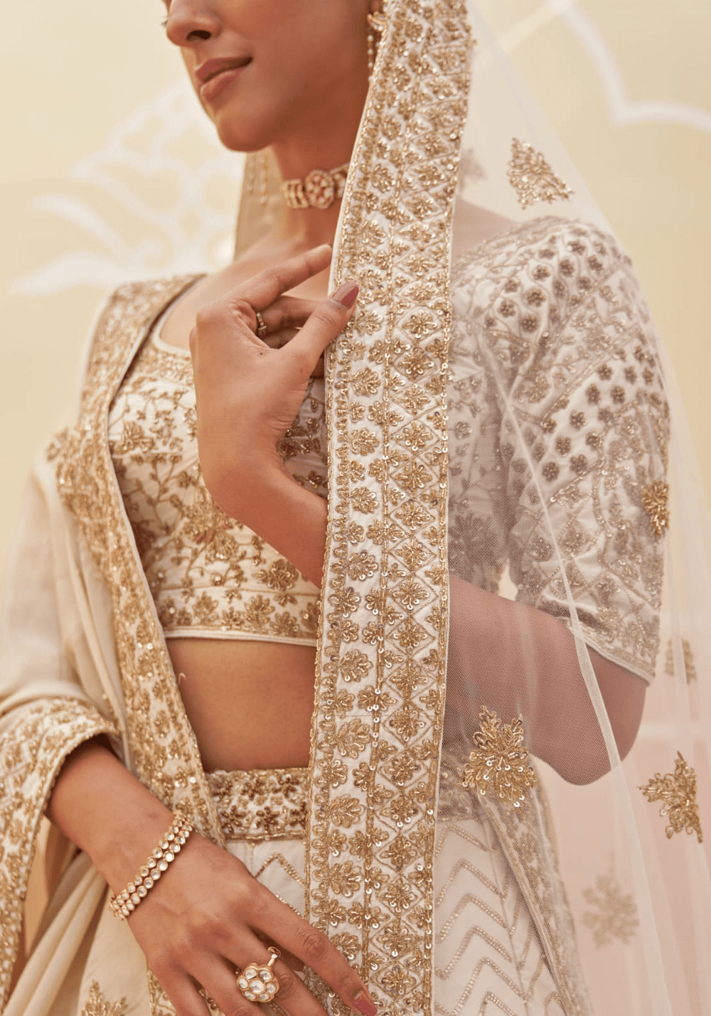 Ivory Embroidered Bridal Lehenga Angad Singh - Fabilicious Fashion