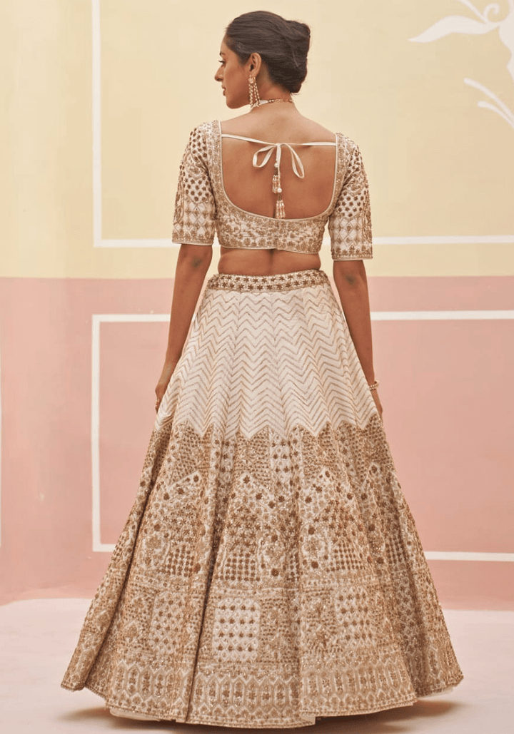 Ivory Embroidered Bridal Lehenga Angad Singh - Fabilicious Fashion