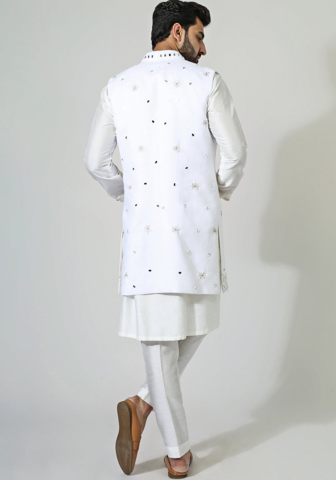 Ivory Embroidered Nehru With Kurta Set Chatenya Mittal - Fabilicious Fashion