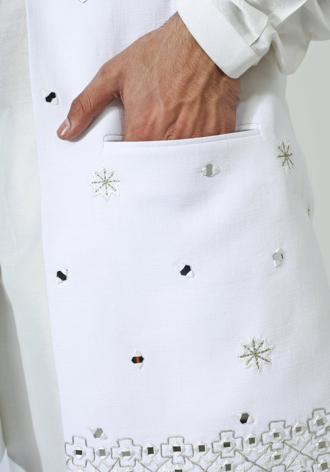 Ivory Embroidered Nehru With Kurta Set Chatenya Mittal - Fabilicious Fashion