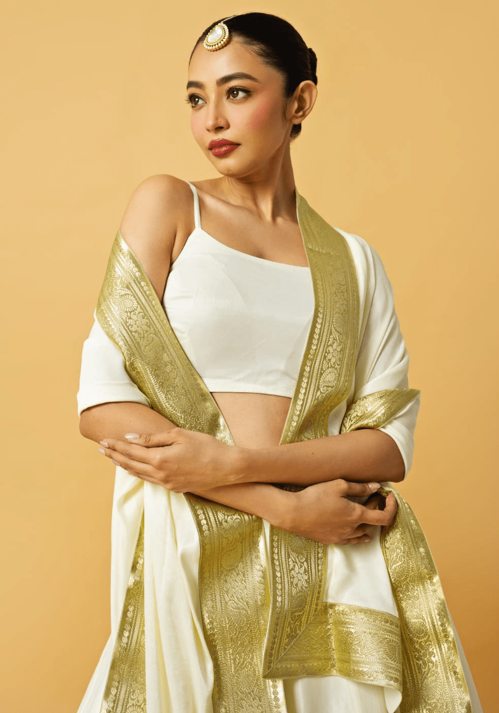 Ivory Gold Lehenga Set Quench A Thirst - Fabilicious Fashion
