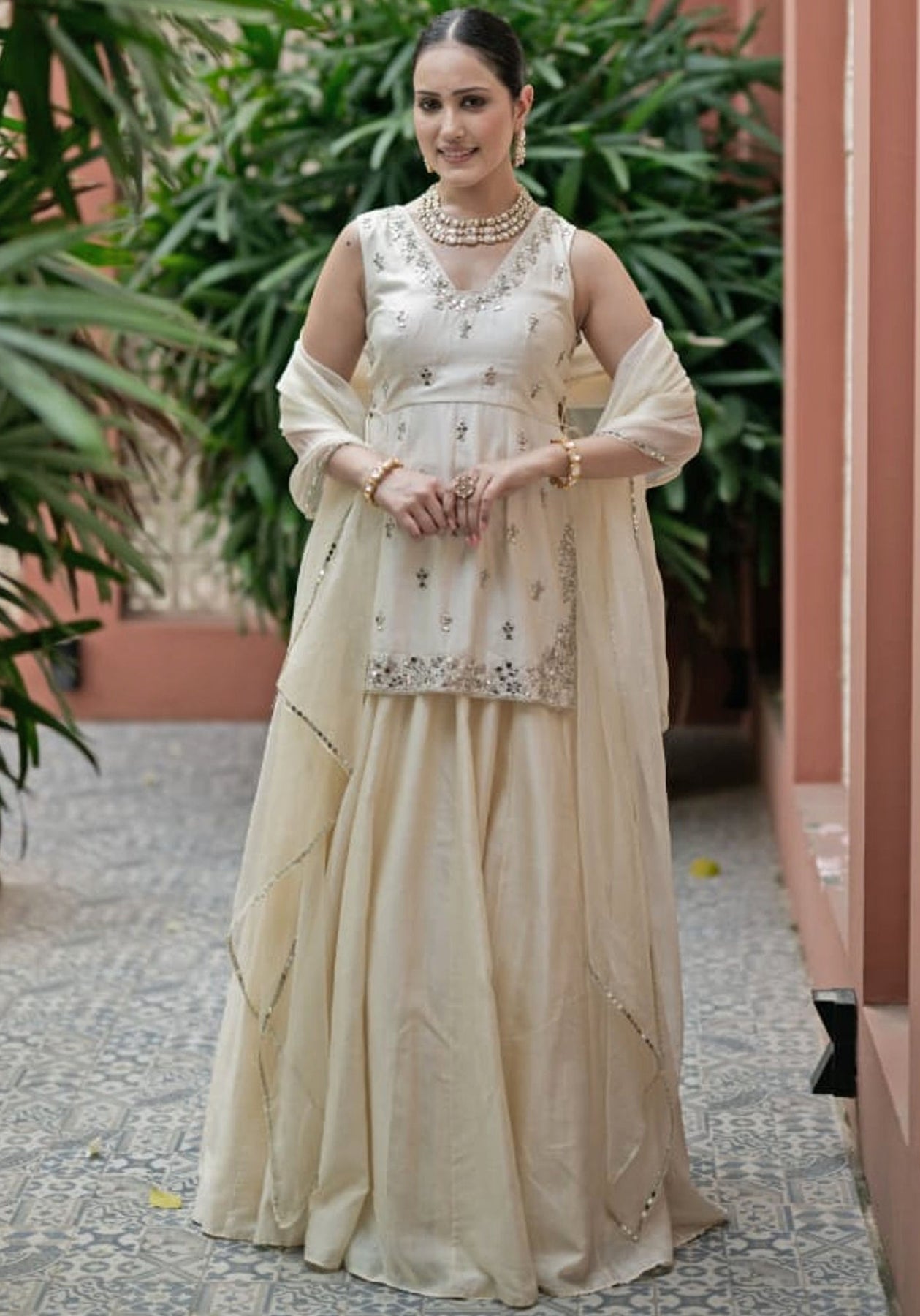 Ivory Kurta Lehenga Set Esha Koul Fabilicious Fashion