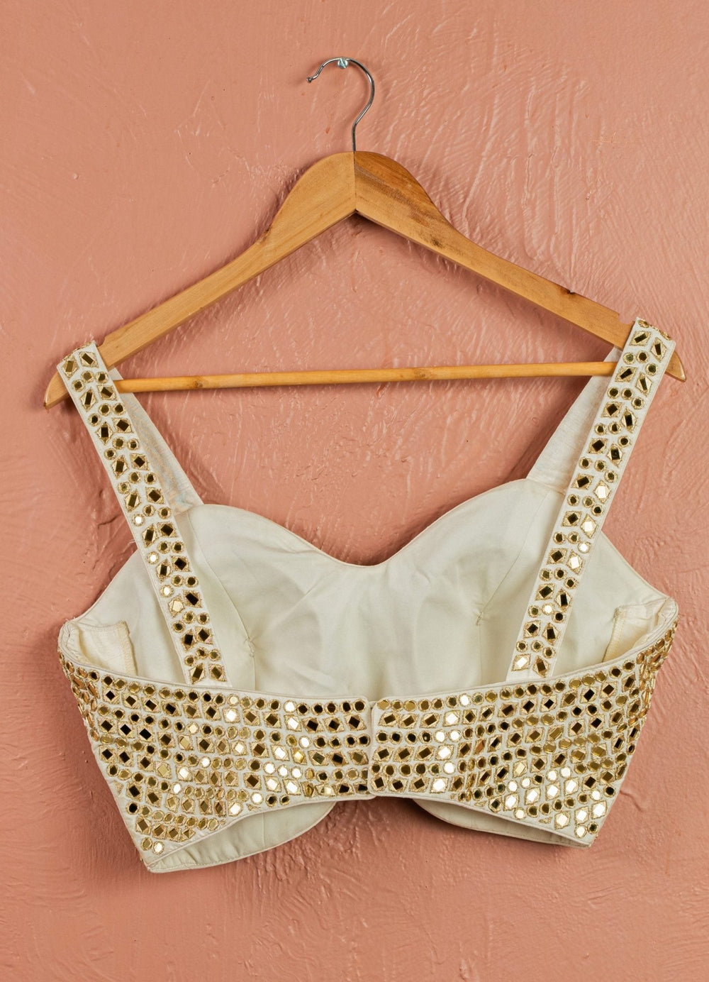 Ivory Mirror Raw Silk Blouse Anisha Shetty - Fabilicious Fashion