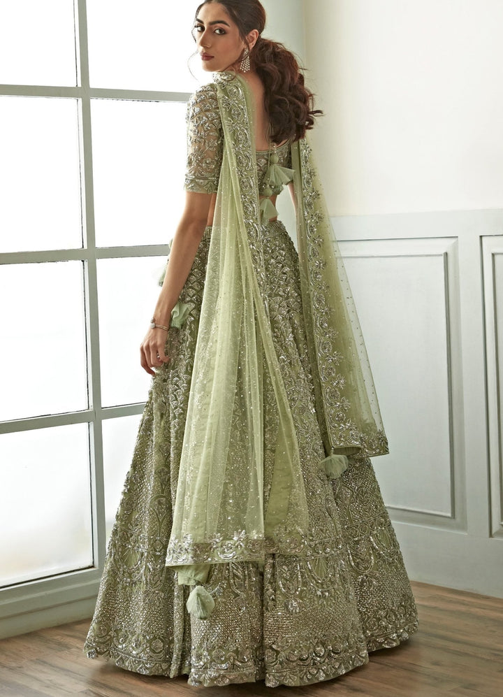 Jade Green Sequenced Lehenga Set Studio Iris - Fabilicious Fashion