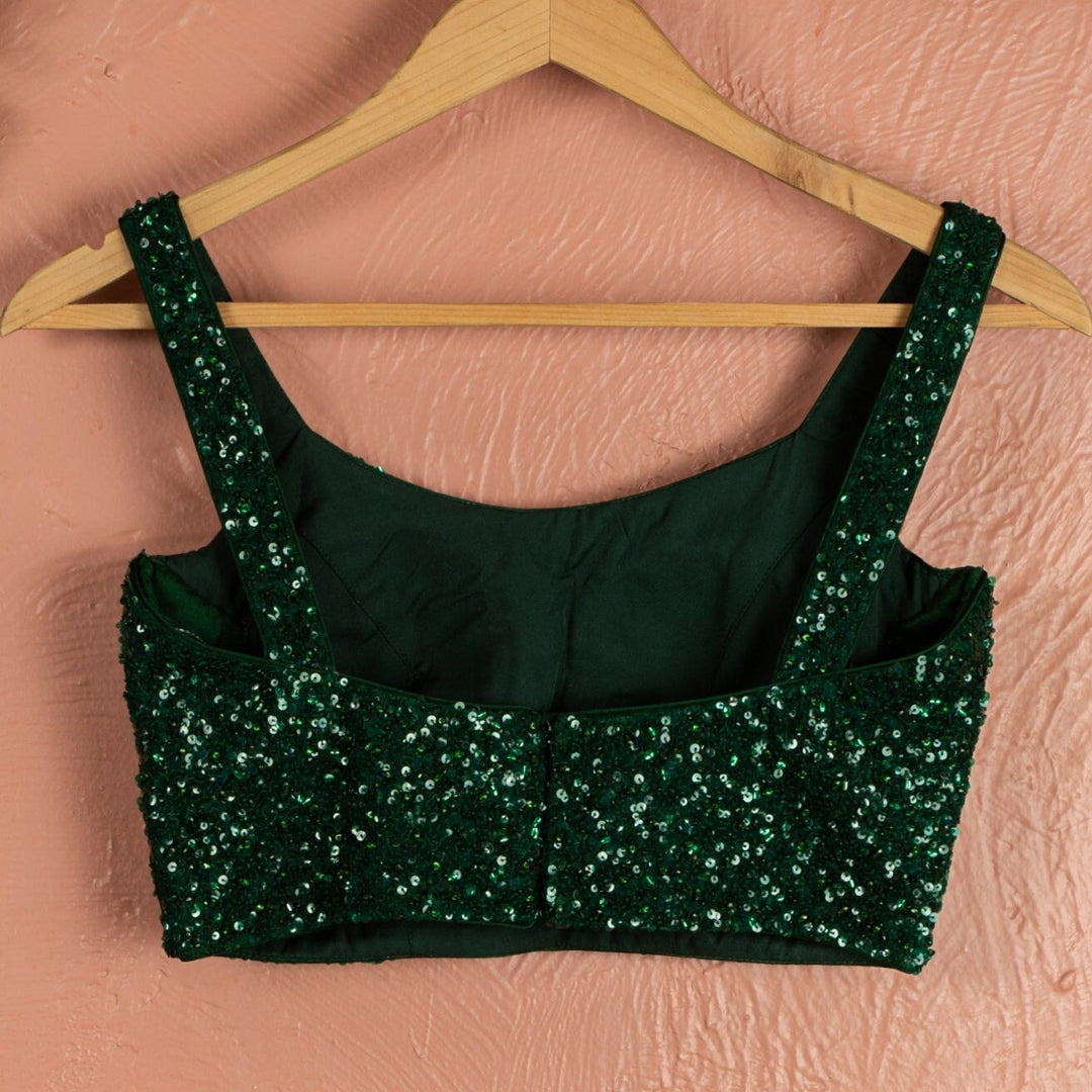 Jewelled Green Raw Silk Lehenga Set Anisha Shetty - Fabilicious Fashion