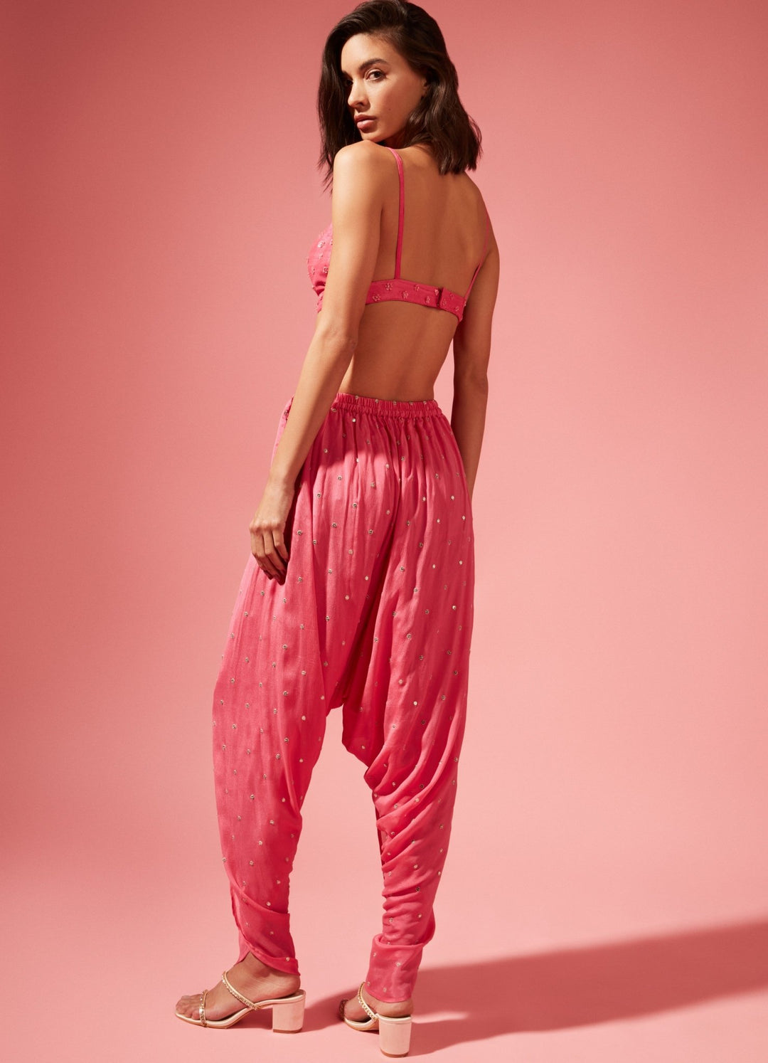 June Pink Jacket And Dhoti Set Chamee n Palak - Fabilicious Fashion