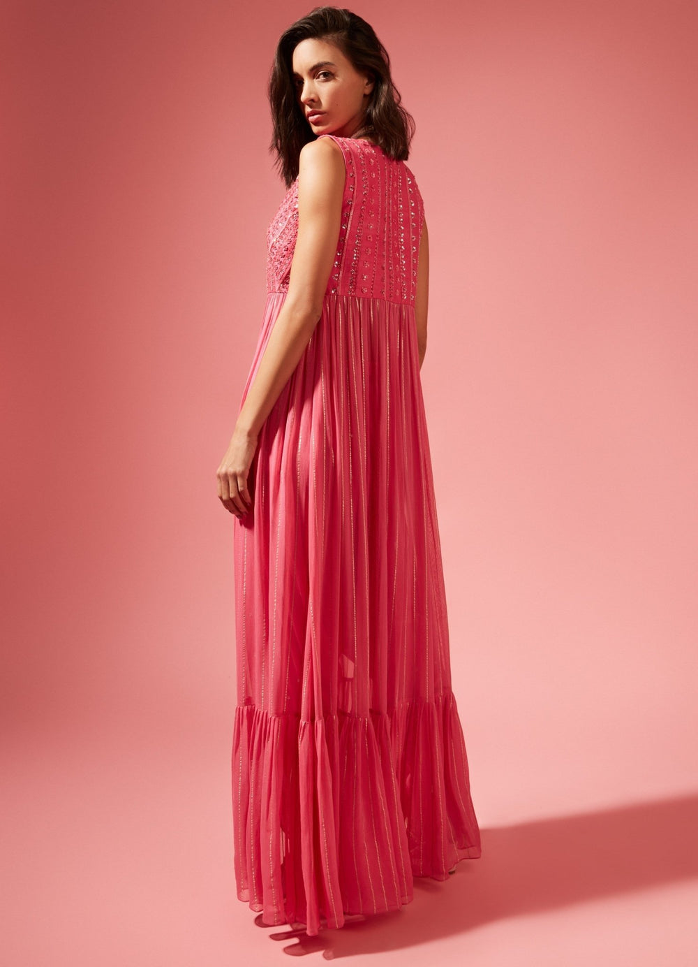 June Pink Jacket And Dhoti Set Chamee n Palak - Fabilicious Fashion
