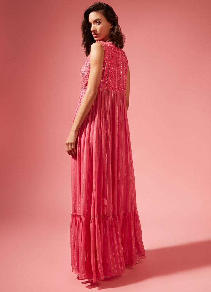 June Pink Jacket And Dhoti Set Chamee n Palak - Fabilicious Fashion