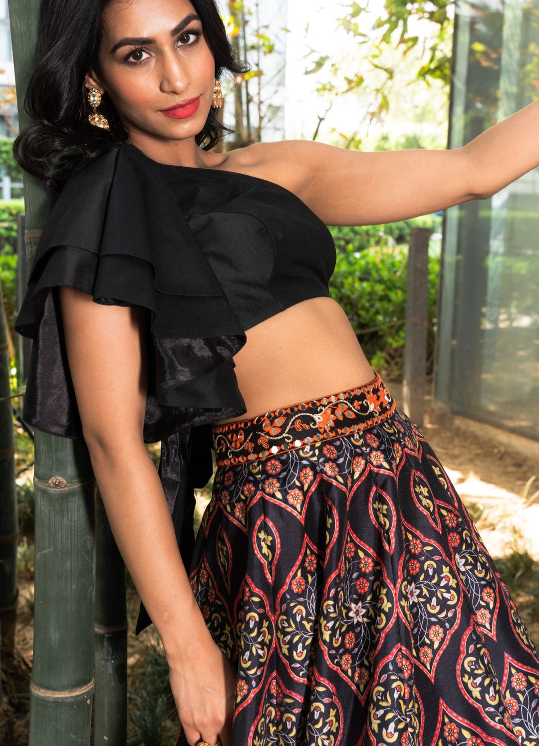 Kaya Multicolour Printed Lehenga Set Rashika Sharma - Fabilicious Fashion