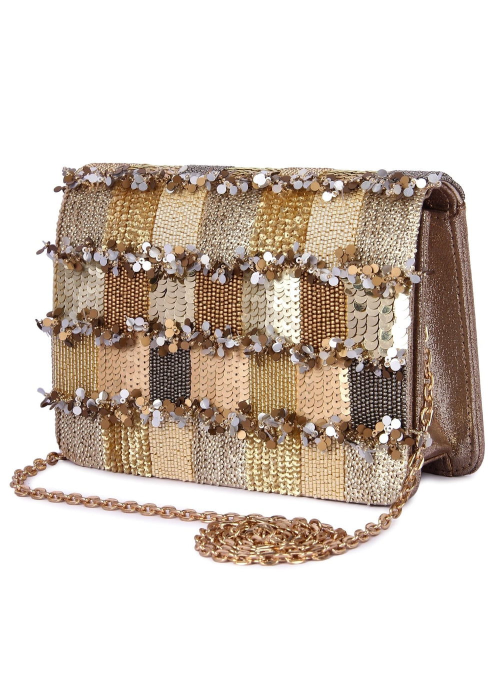 Khikhir Gold Clutch The Purple Sack - Fabilicious Fashion