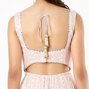Kira Champagne Blush Anarkali Gown Renee - Fabilicious Fashion