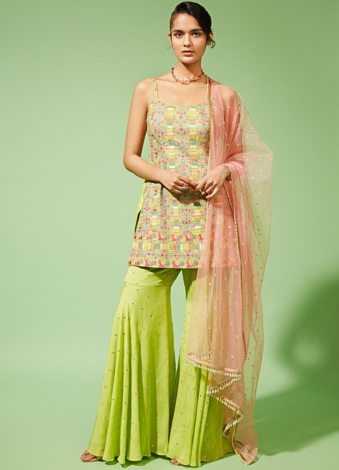 Kiyomi Tunic Set Chamee n Palak - Fabilicious Fashion