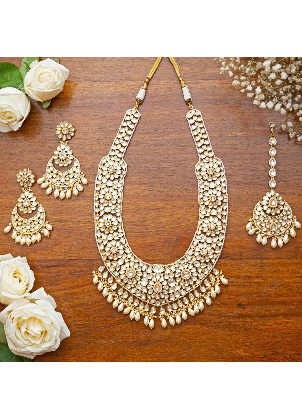 Kundan Choker Necklace Set Zevar by Geeta - Fabilicious Fashion