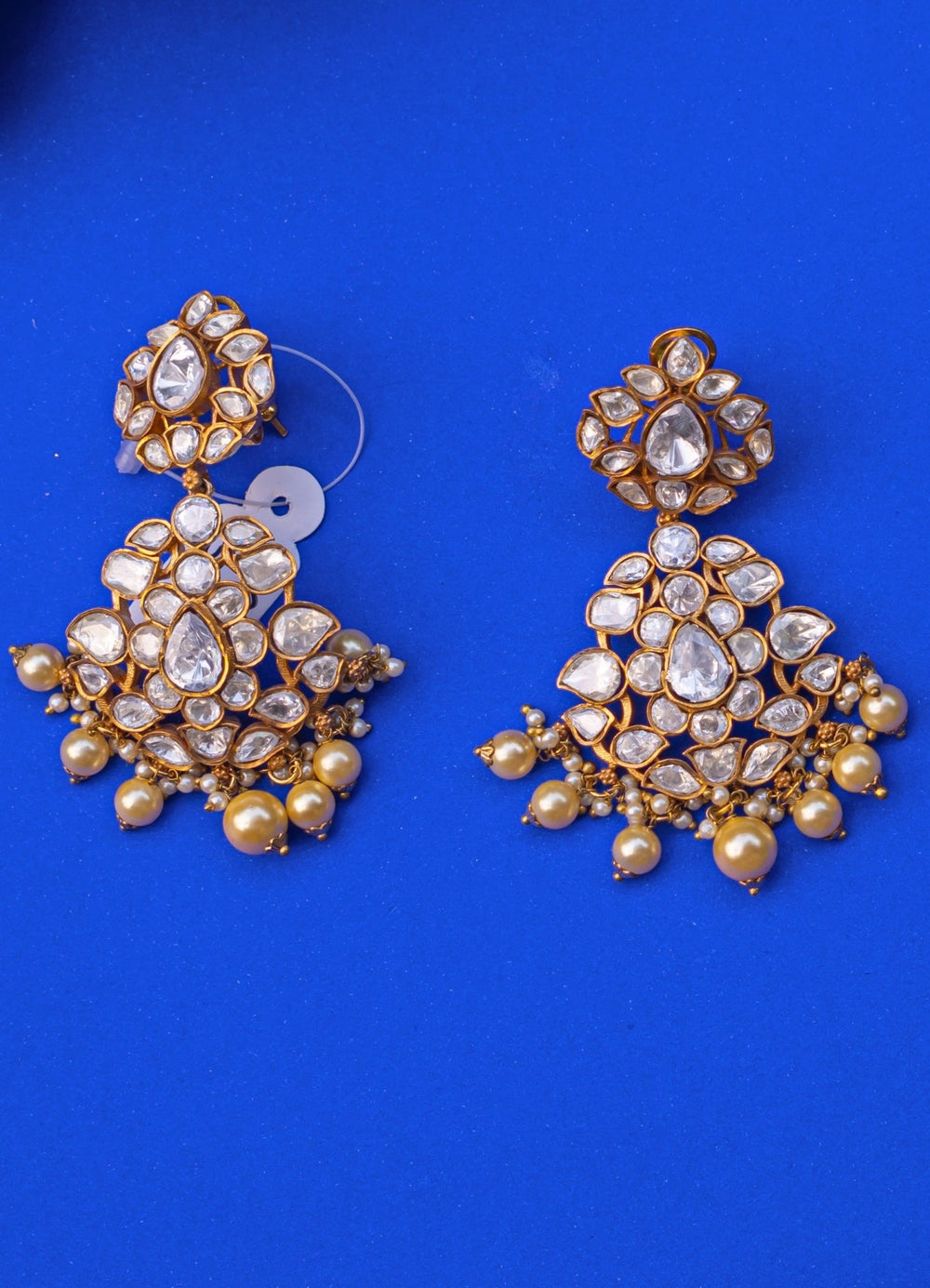 Kundan Small Earrings Zevar by Geeta - Fabilicious Fashion