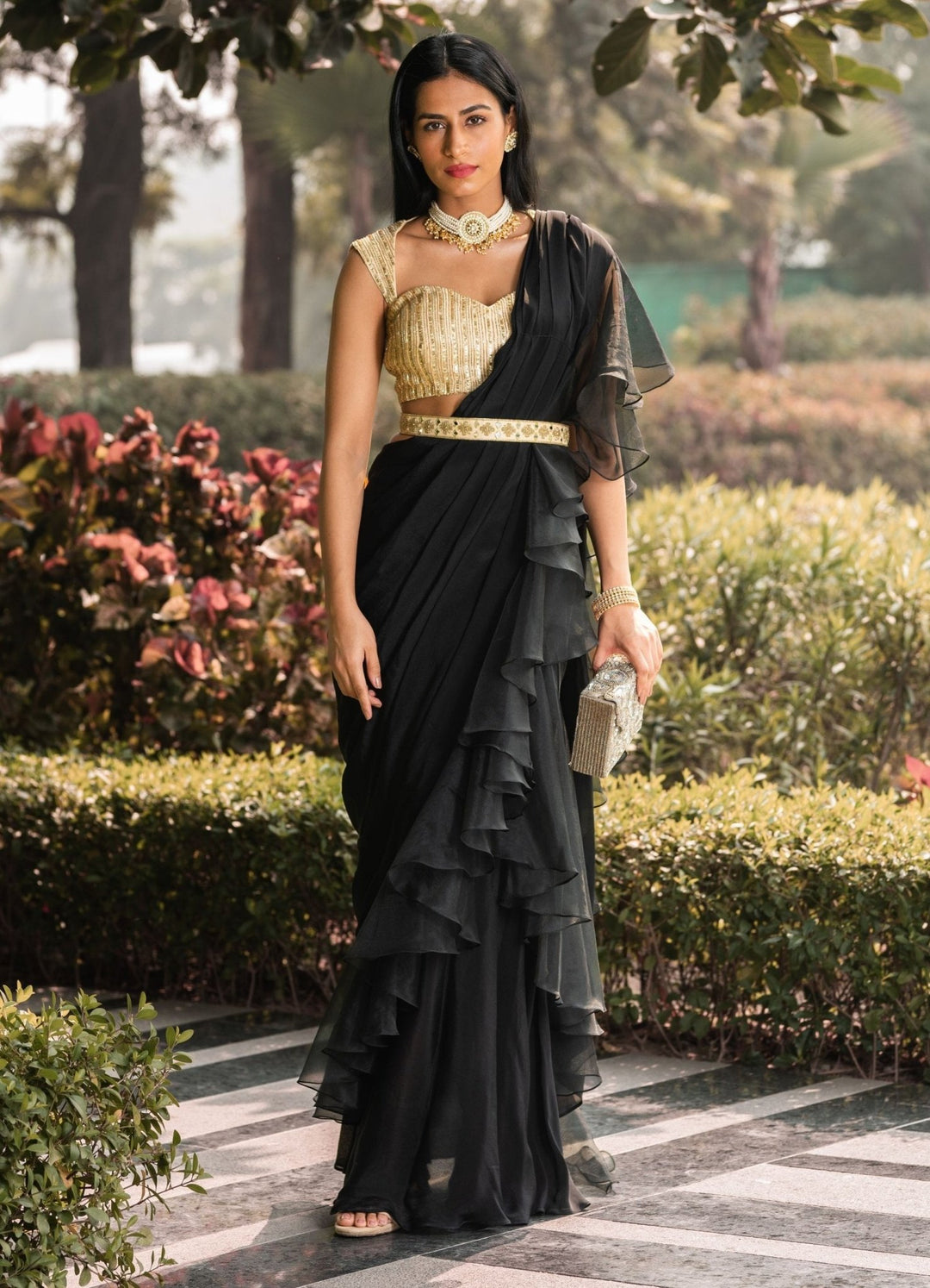 Lara Ruffled Saree Set Rashika Sharma - Fabilicious Fashion