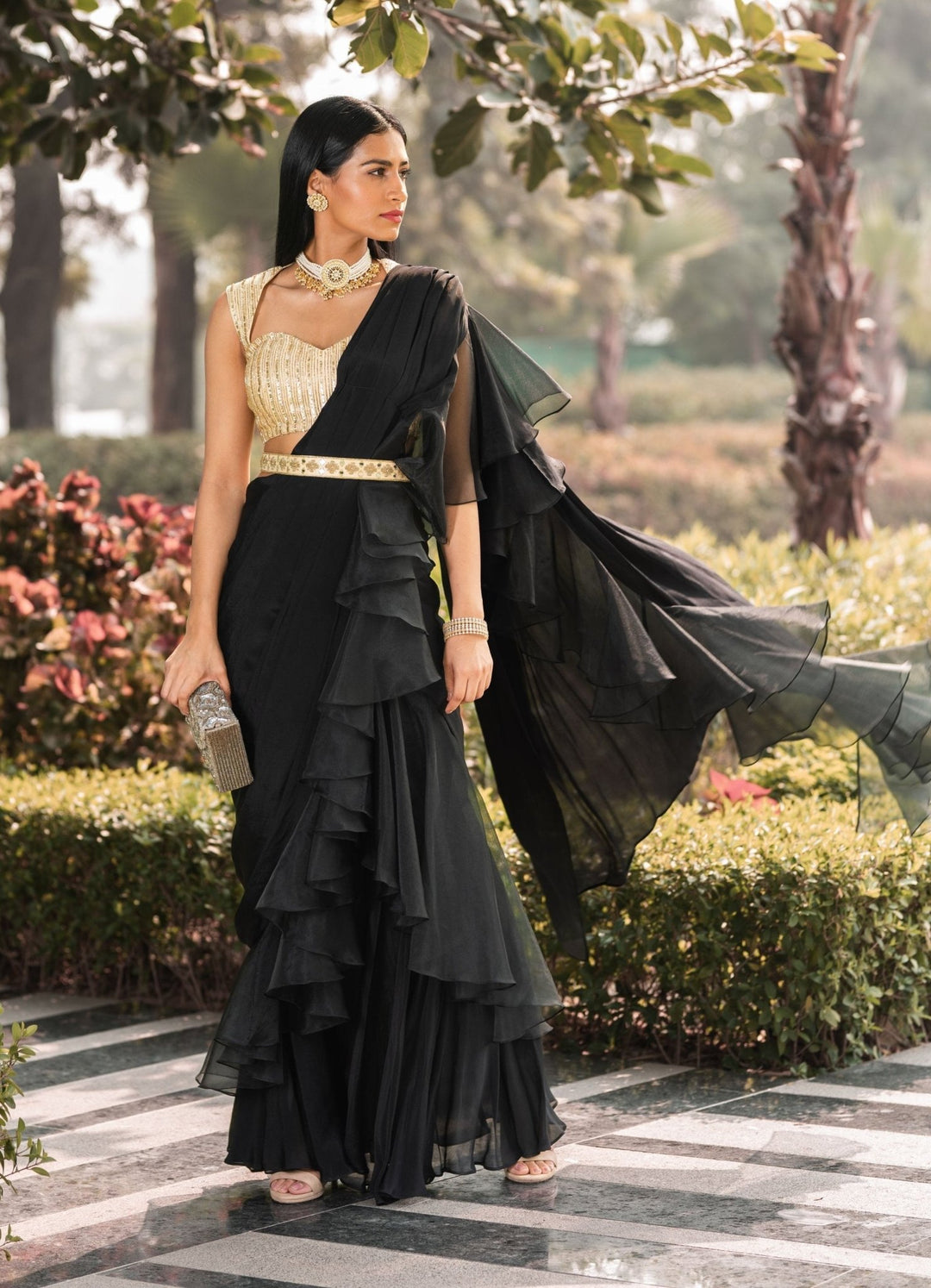 Lara Ruffled Saree Set Rashika Sharma - Fabilicious Fashion
