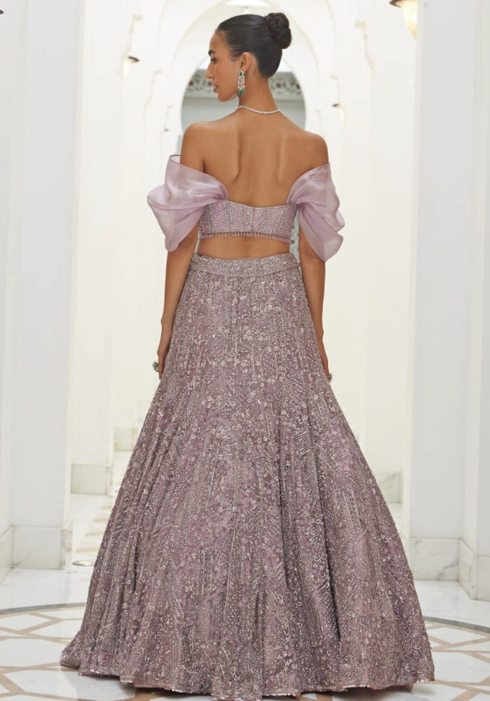 Lavender Embroidered Bridal Lehenga Set Nitika Gujral - Fabilicious Fashion