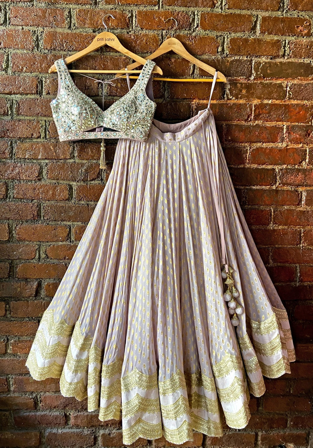 Lavender Embroidered Lehenga Set Priti Sahni - Fabilicious Fashion