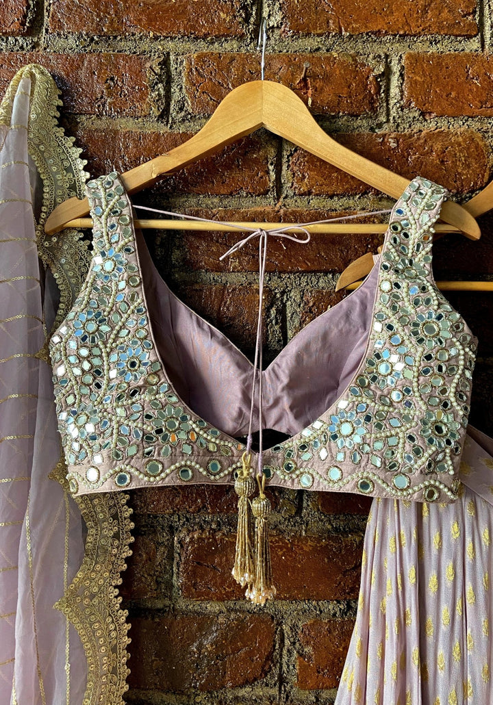 Lavender Embroidered Lehenga Set Priti Sahni - Fabilicious Fashion