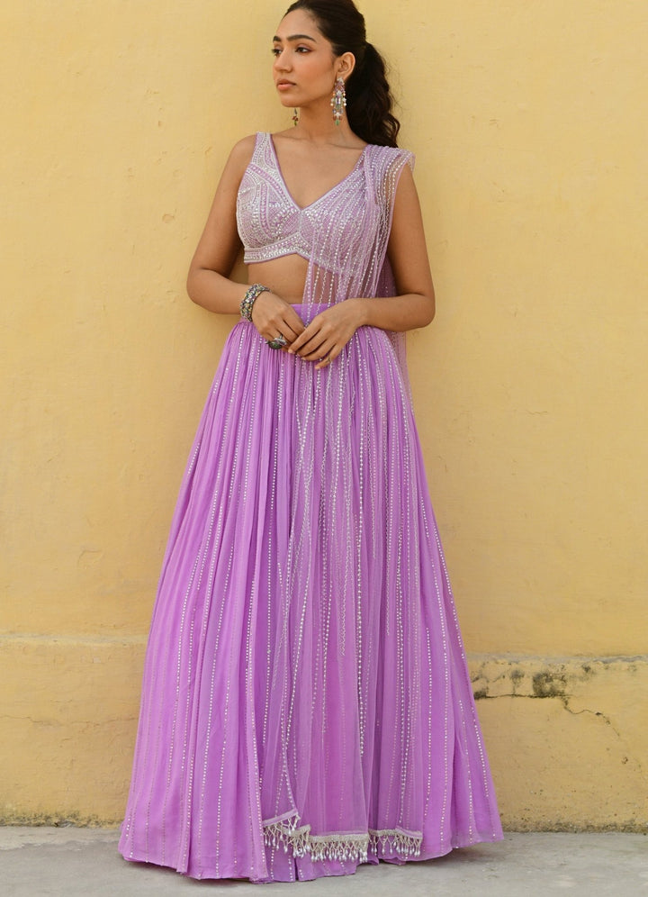 Chamee and Palak Lavender Sequence Lehenga SetFabilicious Fashion