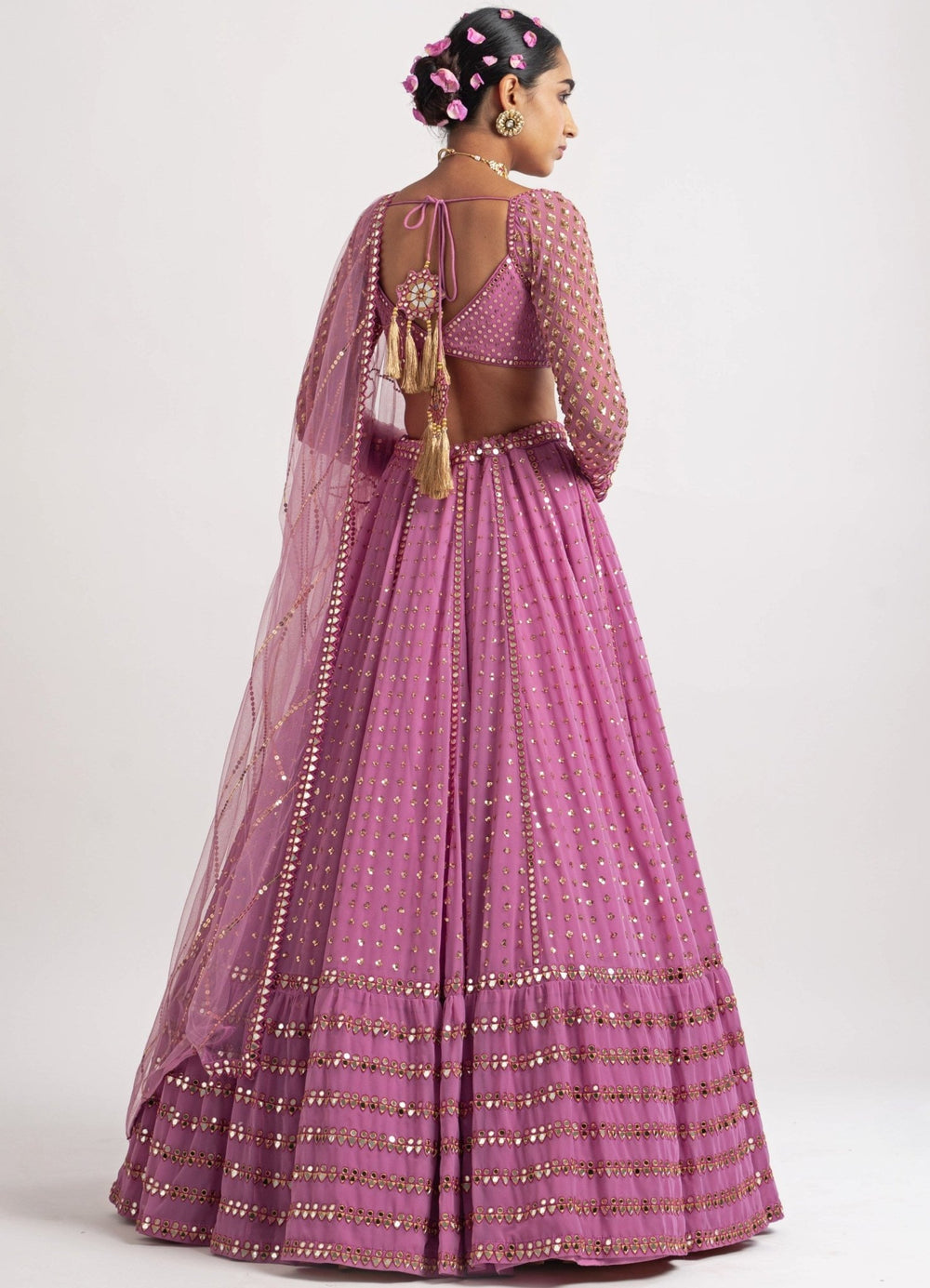 Lilac Blush Single Tier Lehenga Set Vvani by Vani Vats - Fabilicious Fashion