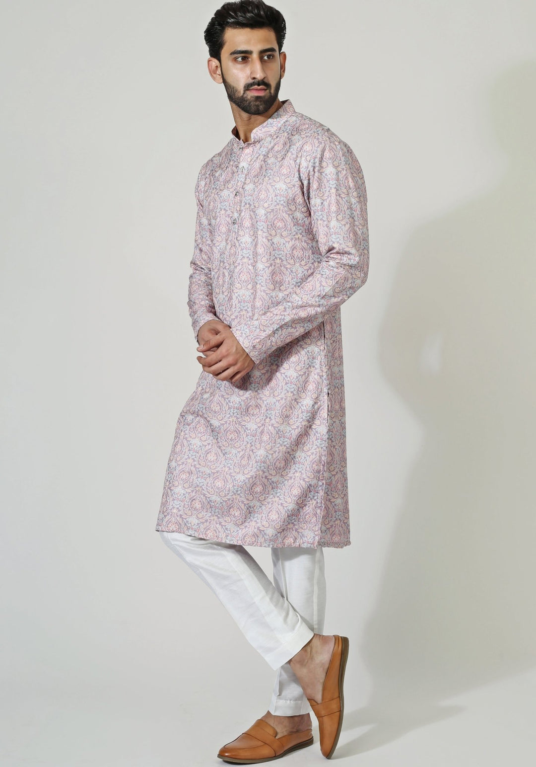 Lilac Embroidered Kurta Set Chatenya Mittal - Fabilicious Fashion